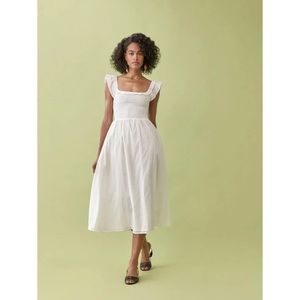 Reformation Noreen Dress in ivory, size XS